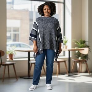 Romeo + Juliet couture wrap sweater in tonal blues nwot size S/M